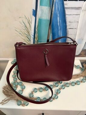 kate spade Burgundy Crossbody with Spade Charm